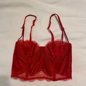 Victoria’s Secret red silk corset